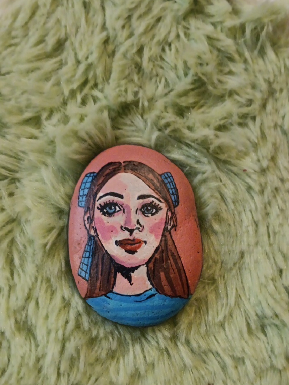 🚫Hand-Painted Portrait River Rocks-Colorful Face🚫Excluded From Sale - Picture 6 of 10